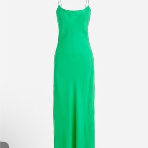 J Crew Gwyneth cupro-blend Elegant Green Slip Dress